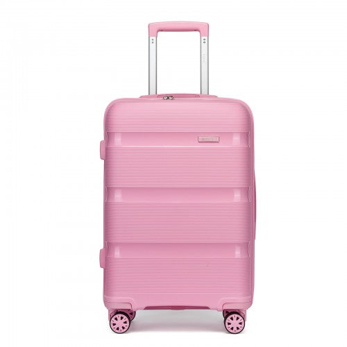 KSK2492 - Kono 24-Inch PP Hardshell Suitcase–Durable Checked Luggage with TSA Lock & 360° Spinner Silent Wheels - Pink