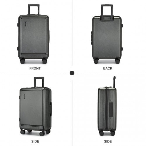 KSK2493 - Kono Durable ABS+PC Hardshell Luggage Set with TSA Lock 360° Spinner Wheels 4-Piece Set 20/24/28 And Vanity Case - Grey