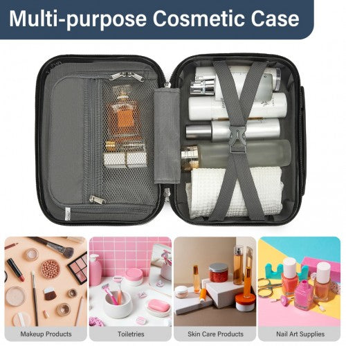 KSK2493 - Kono 12 inch Hard Shell Cosmetic Case – Durable Travel Makeup Organizer with YKK Zipper - Navy