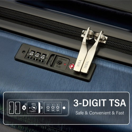 KSK2493 - Kono Durable 24 Inch ABS+PC Hardshell Suitcase with TSA Lock Lightweight Travel Luggage with 360° Spinner Wheels - Navy