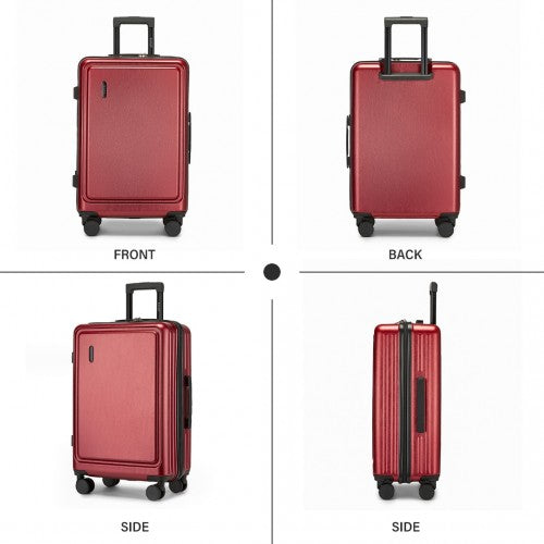 KSK2493 - Kono Durable 28 Inch ABS+PC Hardshell Suitcase with TSA Lock Lightweight Travel Luggage with 360° Spinner Wheels - Burgundy