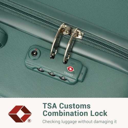 KSK2494 - Kono 28 Inch Minimalist Hard Shell ABS+PC Check-In Suitcase with TSA Lock 360° Spinner Wheels - Military Green | Neil's Luggage Store