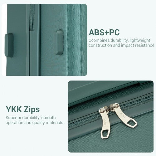 KSK2494 - Kono 28 Inch Minimalist Hard Shell ABS+PC Check-In Suitcase with TSA Lock 360° Spinner Wheels - Military Green | Neil's Luggage Store
