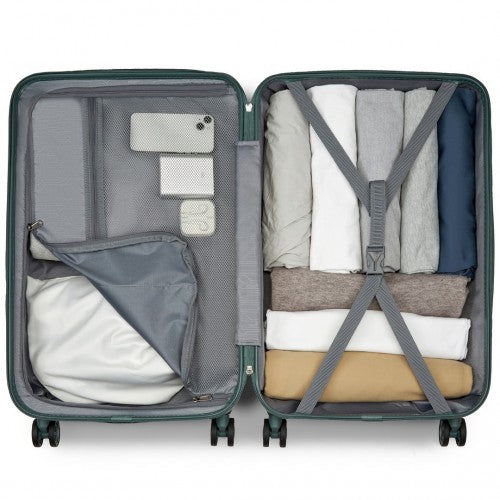 KSK2494 - Kono 28 Inch Minimalist Hard Shell ABS+PC Check-In Suitcase with TSA Lock 360° Spinner Wheels - Military Green | Neil's Luggage Store