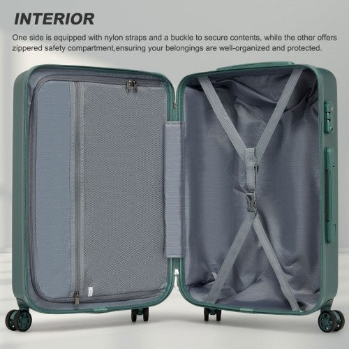 KSK2494 - Kono 28 Inch Minimalist Hard Shell ABS+PC Check-In Suitcase with TSA Lock 360° Spinner Wheels - Military Green | Neil's Luggage Store