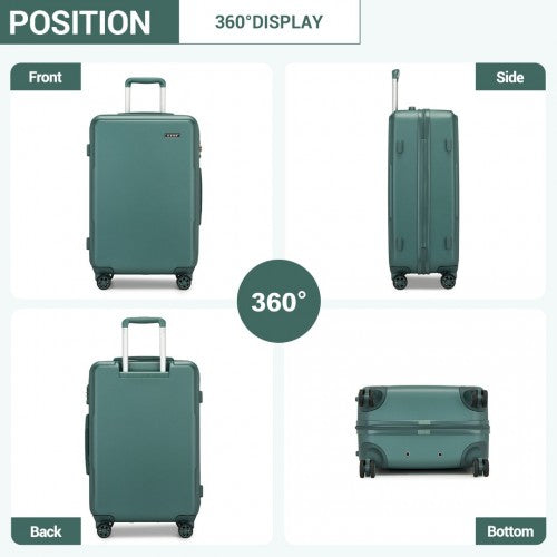 KSK2494 - Kono 28 Inch Minimalist Hard Shell ABS+PC Check-In Suitcase with TSA Lock 360° Spinner Wheels - Military Green | Neil's Luggage Store