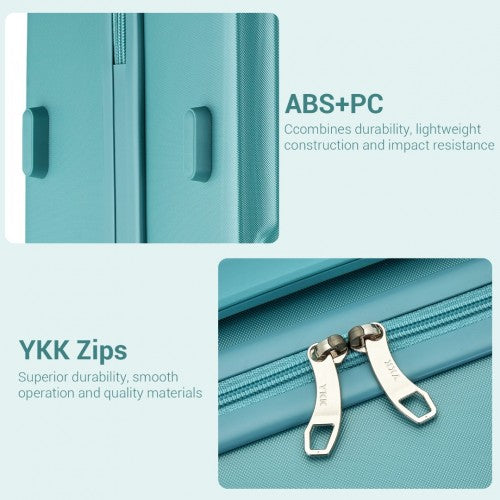 KSK2494 - Kono 24 Inch Minimalist Hard Shell ABS+PC Check-In Suitcase with TSA Lock 360° Spinner Wheels - Blue