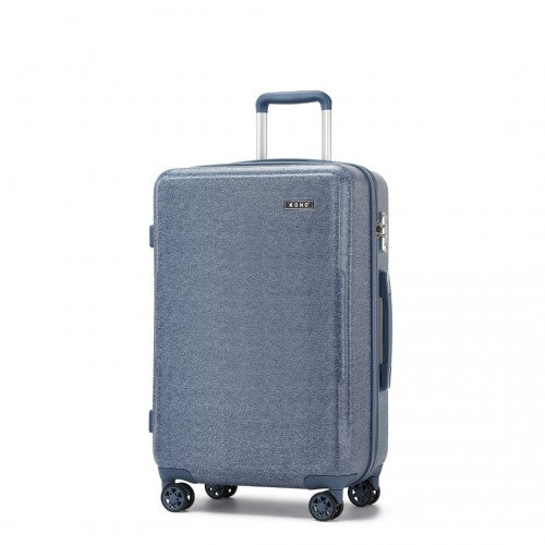 KSK2494 - Kono 24 Inch Minimalist Hard Shell ABS+PC Check-In Suitcase with TSA Lock 360° Spinner Wheels - Denim Blue