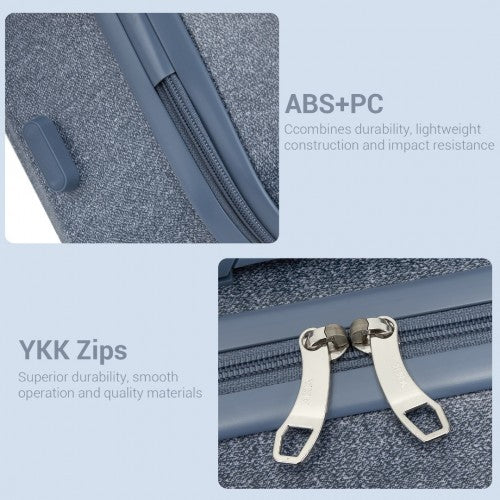 KSK2494 - Kono 24 Inch Minimalist Hard Shell ABS+PC Check-In Suitcase with TSA Lock 360° Spinner Wheels - Denim Blue