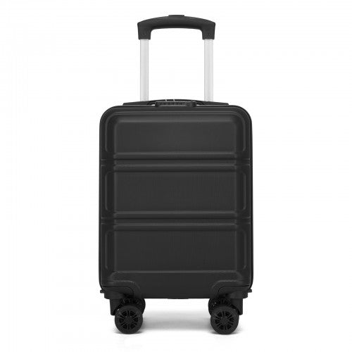 KSK2581 - Kono 15″ Lightweight ABS+PC Hard Shell Cabin Suitcase with Removable Spinner Wheels (45×30×20 cm) - Black