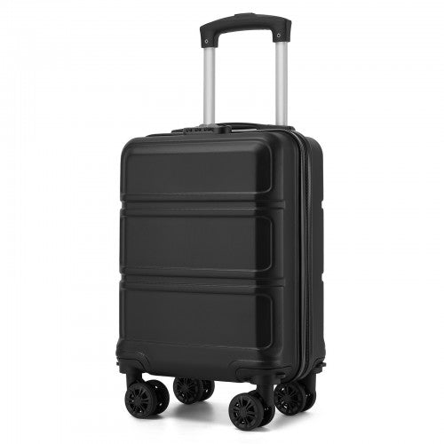 KSK2581 - Kono 15″ Lightweight ABS+PC Hard Shell Cabin Suitcase with Removable Spinner Wheels (45×30×20 cm) - Black