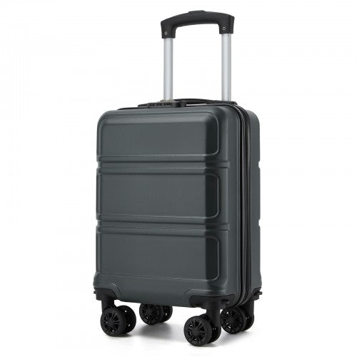 KSK2581 - Kono 15″ Lightweight ABS+PC Hard Shell Cabin Suitcase with Removable Spinner Wheels (45×30×20 cm) - Grey