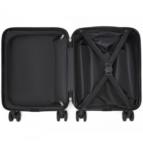 KSK2581 - Kono 15″ Lightweight ABS+PC Hard Shell Cabin Suitcase with Removable Spinner Wheels (45×30×20 cm) - Grey