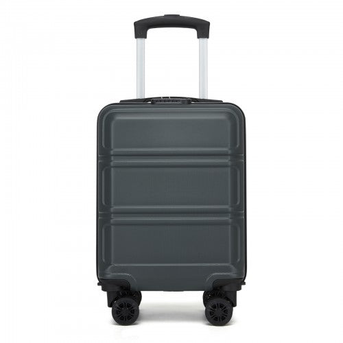 KSK2581 - Kono 15″ Lightweight ABS+PC Hard Shell Cabin Suitcase with Removable Spinner Wheels (45×30×20 cm) - Grey