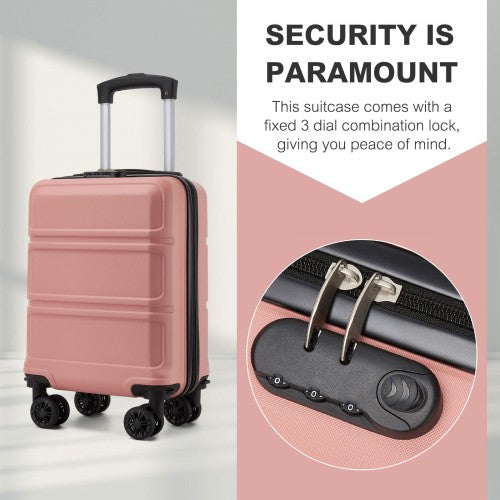 KSK2581 - Kono 15″ Lightweight ABS+PC Hard Shell Cabin Suitcase with Removable Spinner Wheels (45×30×20 cm) - Nude
