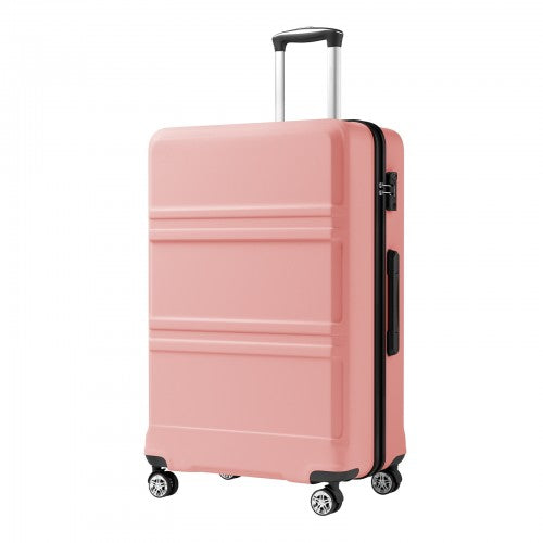 KSK2581 - Kono 28 Inch Large Capacity ABS+PC Hard Shell Suitcase, TSA Lock YKK Zipper 360° Silent Spinner Wheels Luggage - Nude And Black | Neil's Luggage Store