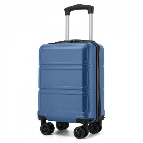KSK2581 - Kono 15″ Lightweight ABS+PC Hard Shell Cabin Suitcase with Removable Spinner Wheels (45×30×20 cm) - Navy