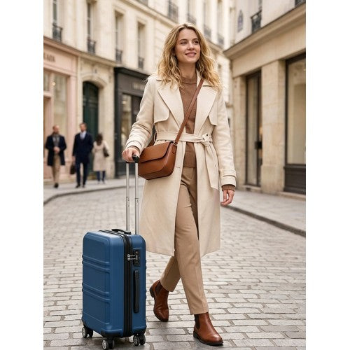 KSK2581 - Kono 28 Inch Large Capacity ABS+PC Hard Shell Suitcase, TSA Lock YKK Zipper 360° Silent Spinner Wheels Luggage - Navy And Black | Neil's Luggage Store