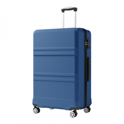 KSK2581 - Kono 28 Inch Large Capacity ABS+PC Hard Shell Suitcase, TSA Lock YKK Zipper 360° Silent Spinner Wheels Luggage - Navy And Black | Neil's Luggage Store
