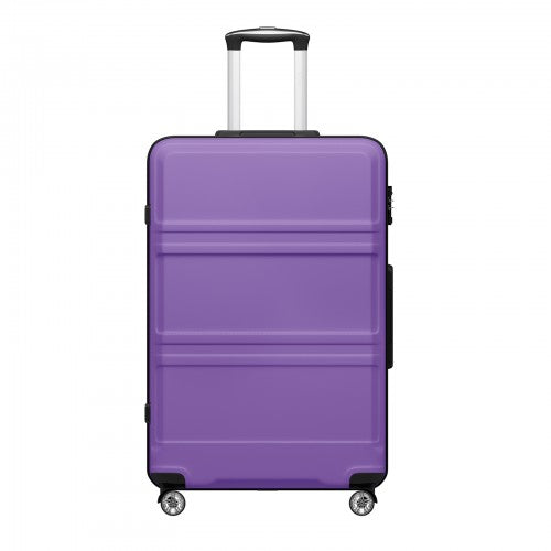 KSK2581 - Kono 28 Inch Large Capacity ABS+PC Hard Shell Suitcase, TSA Lock YKK Zipper 360° Silent Spinner Wheels Luggage - Purple And Black | Neil's Luggage Store