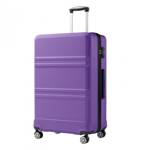 KSK2581 - Kono 28 Inch Large Capacity ABS+PC Hard Shell Suitcase, TSA Lock YKK Zipper 360° Silent Spinner Wheels Luggage - Purple And Black | Neil's Luggage Store