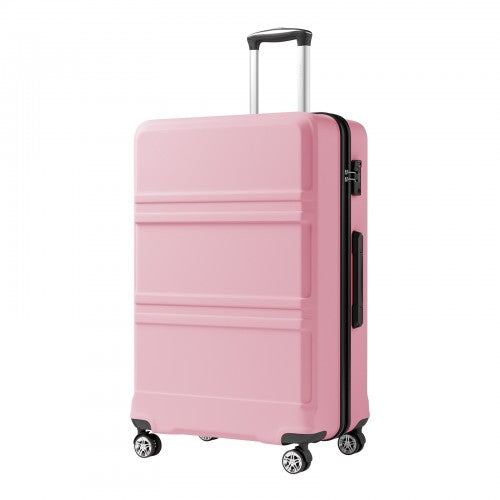 KSK2581 - Kono 28 Inch Large Capacity ABS+PC Hard Shell Suitcase, TSA Lock YKK Zipper 360° Silent Spinner Wheels Luggage - Pink And Black | Neil's Luggage Store