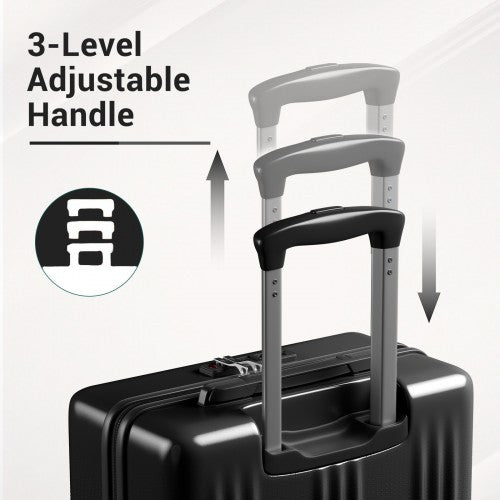 KSK2583 - Kono Premium ABS+PC 20 Inch Hard Shell Cabin Suitcase with TSA Lock and Smooth 360° Silent Spinner Wheels - Black | Neil's Luggage Store