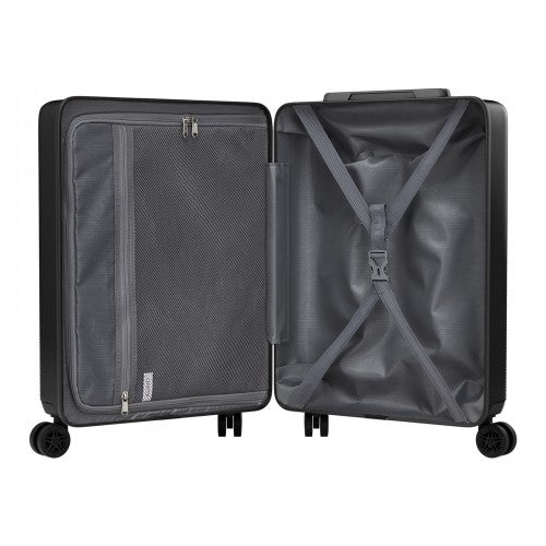 KSK2583 - Kono Premium ABS+PC 20 Inch Hard Shell Cabin Suitcase with TSA Lock and Smooth 360° Silent Spinner Wheels - Black | Neil's Luggage Store