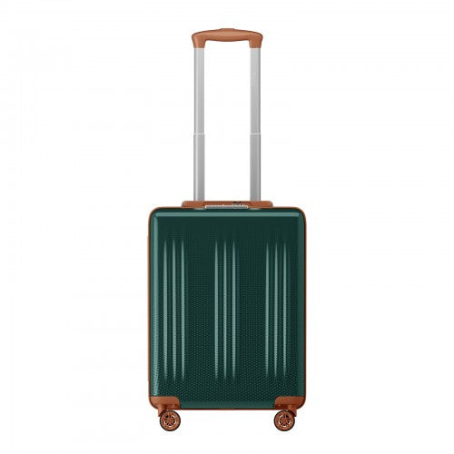 KSK2583 - Kono Premium ABS+PC 20 Inch Hard Shell Cabin Suitcase with TSA Lock and Smooth 360° Silent Spinner Wheels - Green and Brown
