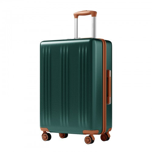 KSK2583 - Kono Premium ABS+PC 28 Inch Hard Shell Large Travel Suitcase for Long Haul Travel with TSA Lock - Green and Brown | Neil's Luggage Store