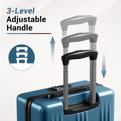 KSK2583 - Kono Premium ABS+PC 24 Inch Hard Shell Medium Check-In Luggage with TSA Lock & 360° Silent Spinner Wheels - Navy | Neil's Luggage Store