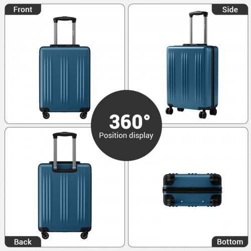 KSK2583 - Kono Premium ABS+PC 20 Inch Hard Shell Cabin Suitcase with TSA Lock and Smooth 360° Silent Spinner Wheels - Navy | Neil's Luggage Store