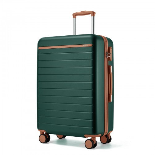 Kono 24 Inch Medium Hard Shell Spinner Suitcase Scratch Resistant Green | Neil's Luggage Store