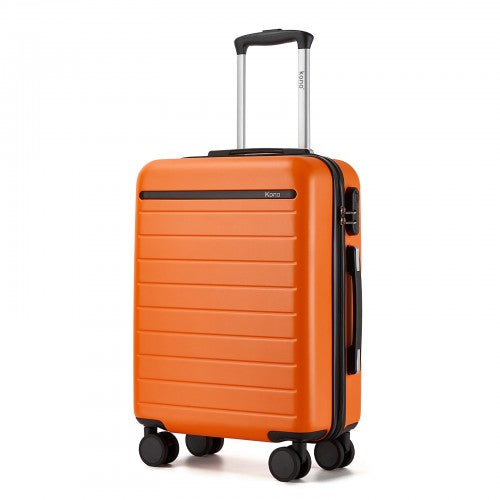 Kono 20 Inch Scratch Resistant ABS PC Hard Shell Cabin Suitcase Orange Black | Neil's Luggage Store