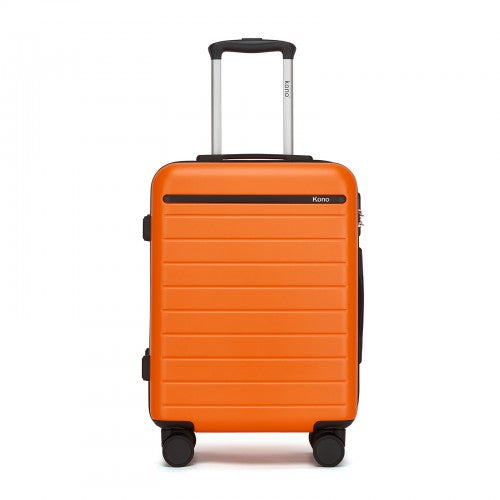 Kono 20 Inch Scratch Resistant ABS PC Hard Shell Cabin Suitcase Orange Black | Neil's Luggage Store