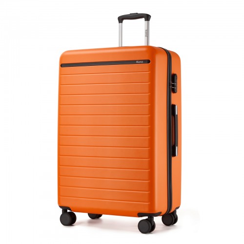 Kono 28 Inch Scratch Resistant Hard Shell Suitcase Orange and Black | Neil's Luggage Store