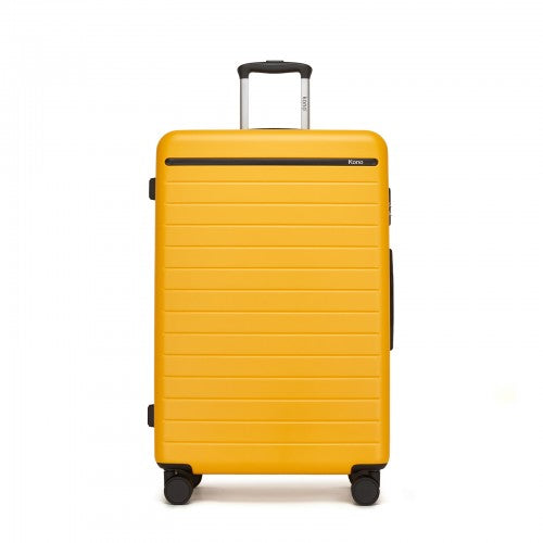 Kono 28 Inch Scratch Resistant Hard Shell Suitcase Yellow And Black | Neil's Luggage Store