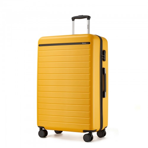 Kono 28 Inch Scratch Resistant Hard Shell Suitcase Yellow And Black | Neil's Luggage Store
