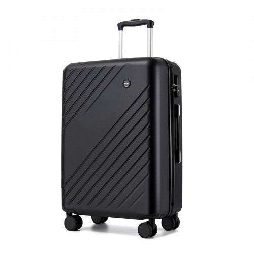 KSK2585 - Kono ABS+PC Hard Shell 3 Piece Luggage Set (20/24/28 Inch) with Diagonal Strap, Silent Wheels & Complete Travel Solution - Black | Neil's Luggage Store