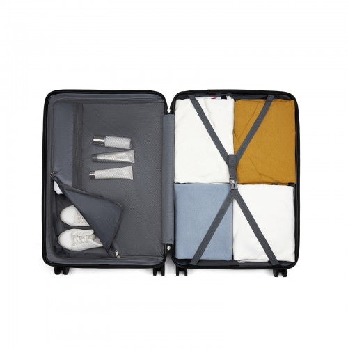 KSK2585 - Kono ABS+PC Hard Shell 3 Piece Luggage Set (20/24/28 Inch) with Diagonal Strap, Silent Wheels & Complete Travel Solution - Green | Neil's Luggage Store