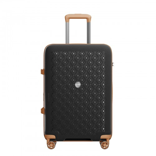KSK2594 - Kono PP 20/24/28inch Hard Shell Expandable Luggage–Lightweight Suitcase with TSA Lock & Built-in Cup Holder - Black and Brown | Neil's Luggage Store