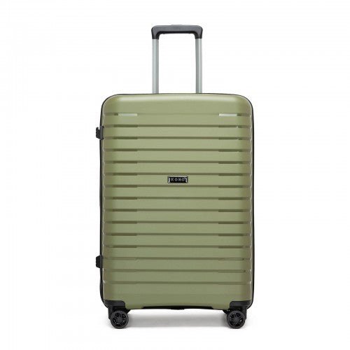 KSK2595 - Kono 24-Inch Hard Shell Scratch-Resistant PP Luggage with Cup Holder, TSA Lock & Expandable Design-Check-in Luggage For Travel - Green | Neil's Luggage Store