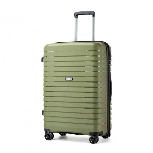 KSK2595 - Kono 24-Inch Hard Shell Scratch-Resistant PP Luggage with Cup Holder, TSA Lock & Expandable Design-Check-in Luggage For Travel - Green | Neil's Luggage Store