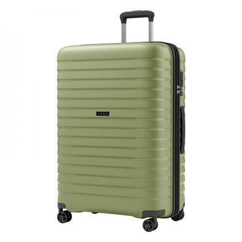 KSK2595 - Kono 28-Inch Hard Shell Scratch-Resistant PP Luggage with Cup Holder, TSA Lock & Expandable Design-Check-in Luggage For Travel - Green | Neil's Luggage Store
