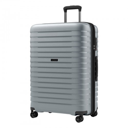 KSK2595 - Kono 28-Inch Hard Shell Scratch-Resistant PP Luggage with Cup Holder, TSA Lock & Expandable Design-Check-in Luggage For Travel - Grey | Neil's Luggage Store