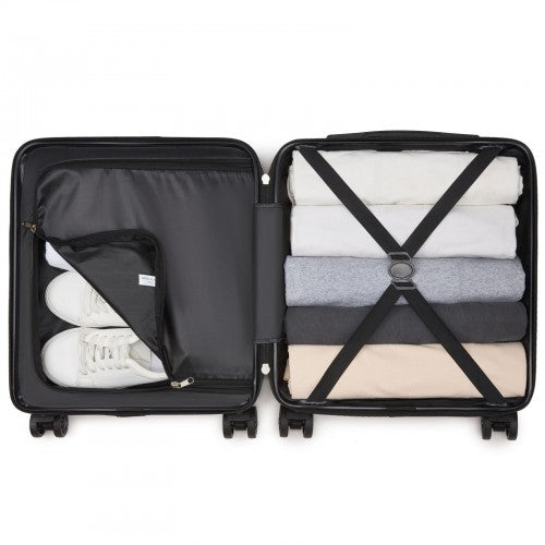 KSK2596 - Kono 16 Inch ABS Hard Shell Under-Seat Cabin Suitcase with Spinner Wheels - Grey
