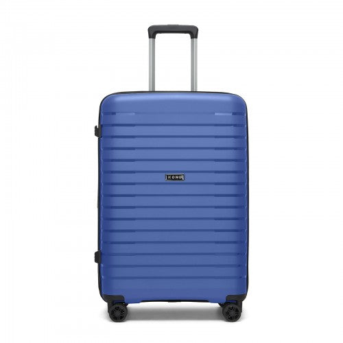 KSK2595 - Kono 24-Inch Hard Shell Scratch-Resistant PP Luggage with Cup Holder, TSA Lock & Expandable Design-Check-in Luggage For Travel - Navy