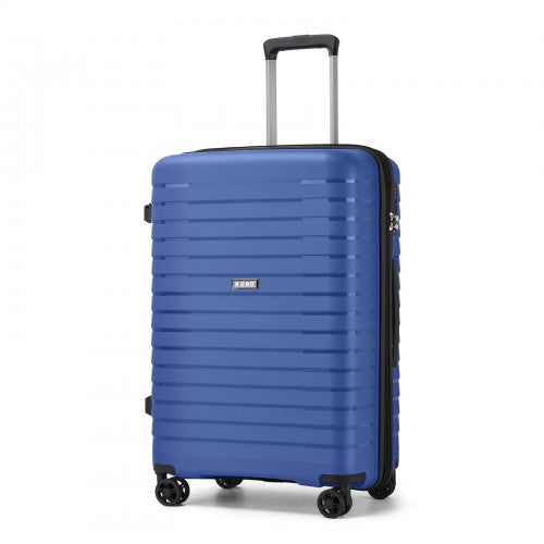 KSK2595 - Kono 24-Inch Hard Shell Scratch-Resistant PP Luggage with Cup Holder, TSA Lock & Expandable Design-Check-in Luggage For Travel - Navy | Neil's Luggage Store