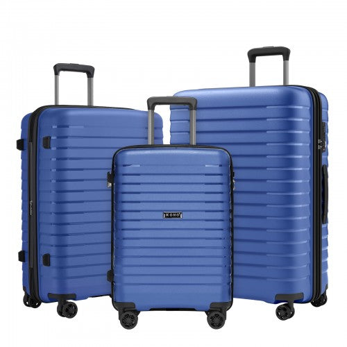 Kono 20 24 28 Inch Hard Shell Luggage Set Cup Holder Expandable TSA Lock Navy | Neil's Luggage Store