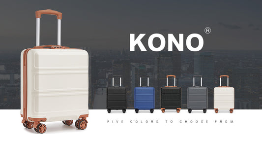 KSK2596 - Kono 16 Inch ABS Hard Shell Under-Seat Cabin Suitcase with Spinner Wheels - Grey